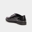 Derbies vernies &agrave; lacets noir femme