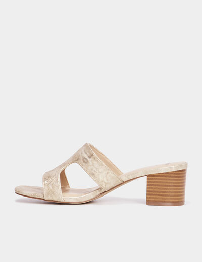 Mules à talons multicolore femme