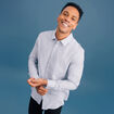Chemise droite imprimée manches longues blanc homme