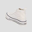 Tennis montantes &agrave; lacets en toile blanc femme