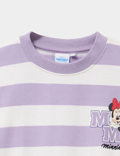 Sweat col rond manches longues Minnie multicolore fille