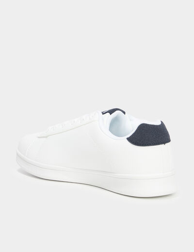 Tennis basses à lacets bout rond bleu marine femme