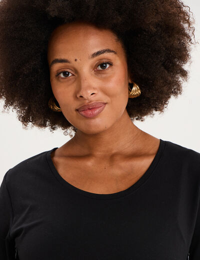 T-shirt allaitement manches longues noir femme maternit&eacute;