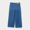 Jeans cargo large coton Creeks denim stone fille