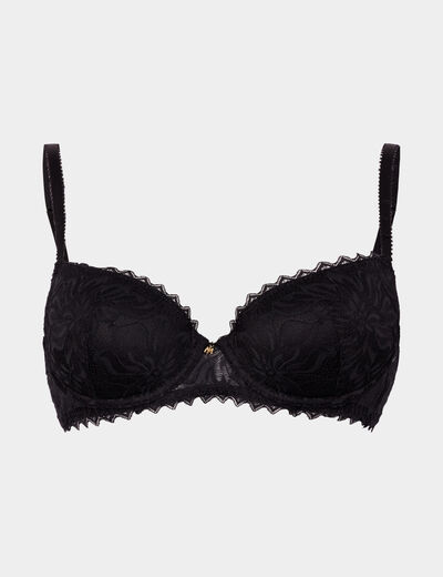 Soutien-gorge corbeille paddé dentelle noir femme