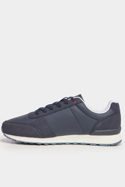 Baskets running &agrave; lacets bleu marine homme