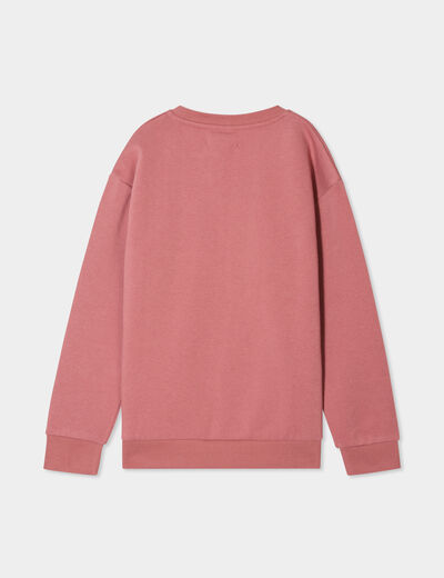 Sweat oversize manches longues vieux rose garçon