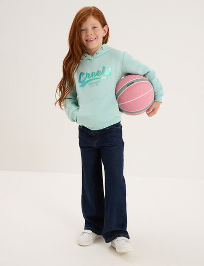 Sweat à capuche hoodie à logo Creeks vert pastel fille