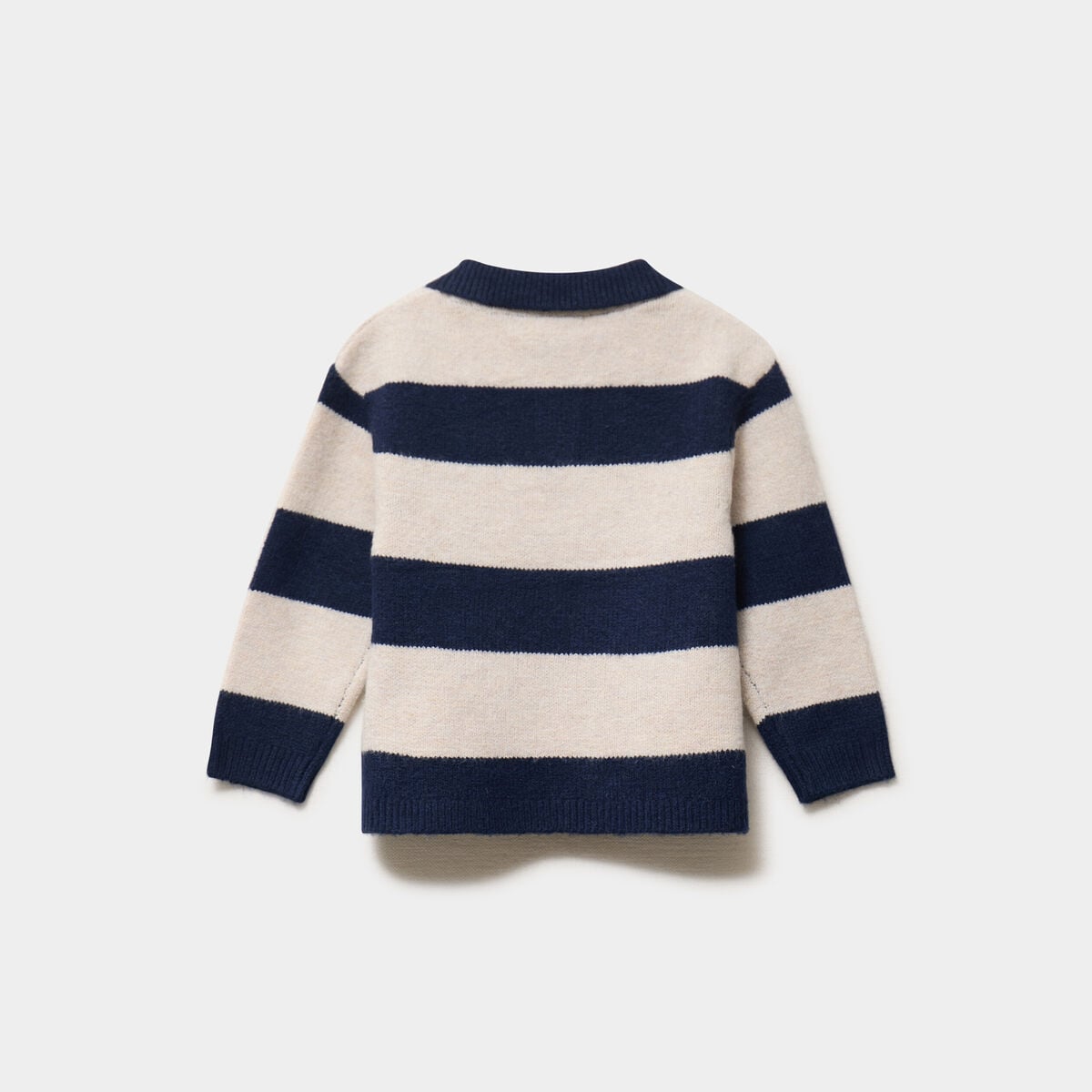 Pull col polo manches longues beige b&eacute;b&eacute; gar&ccedil;on