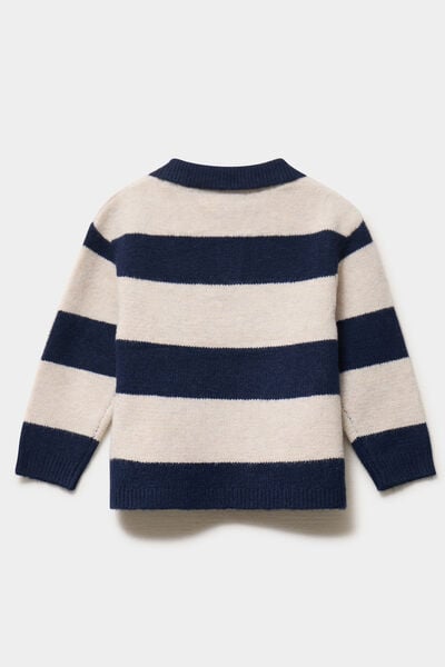 Pull col polo manches longues beige b&eacute;b&eacute; gar&ccedil;on