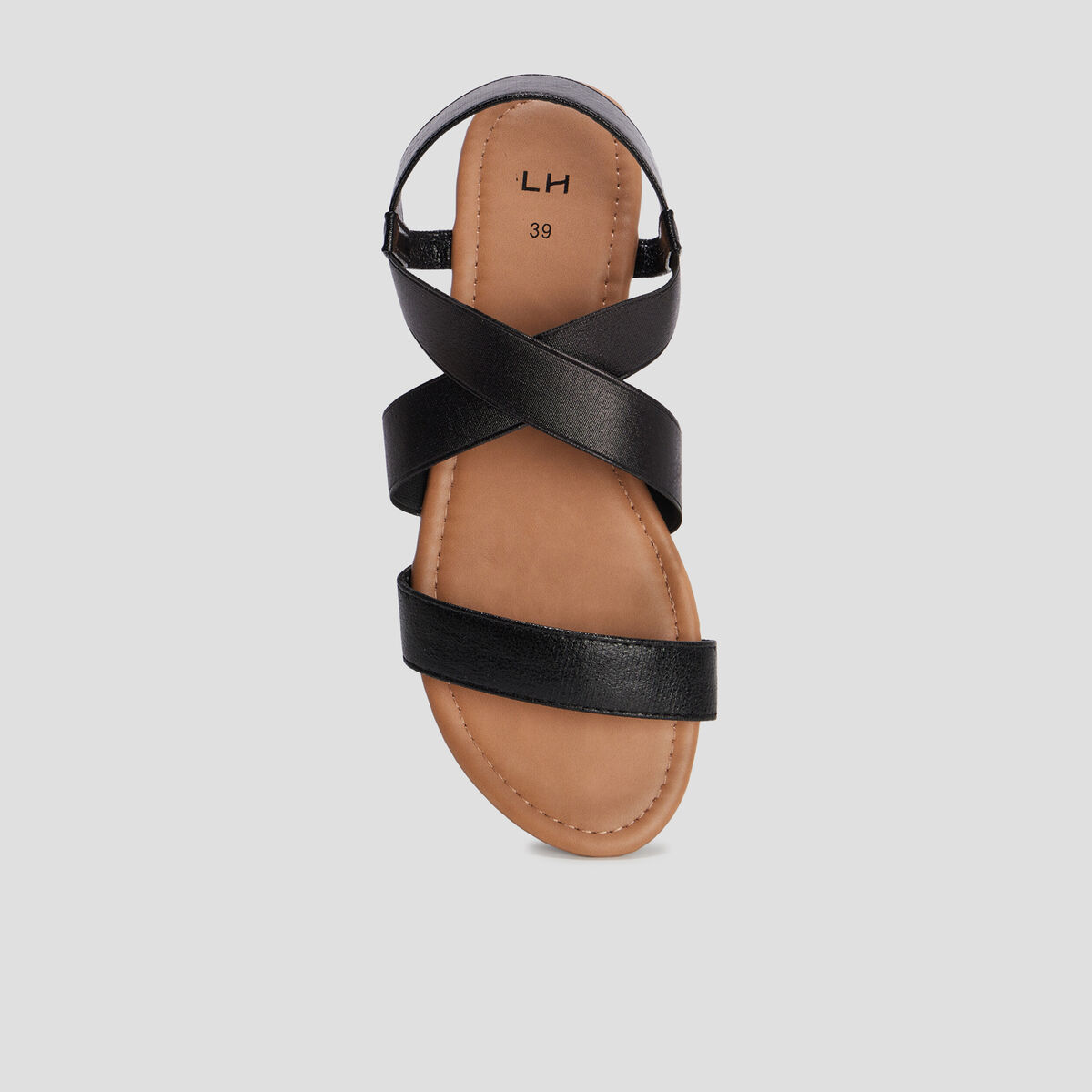 Sandales plates noir femme