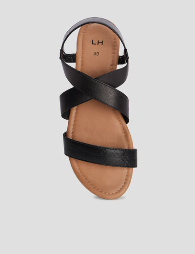 Sandales plates noir femme