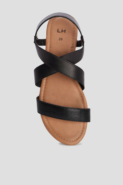 Sandales plates noir femme
