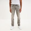 Jeans denim straight 5 poches denim gris homme