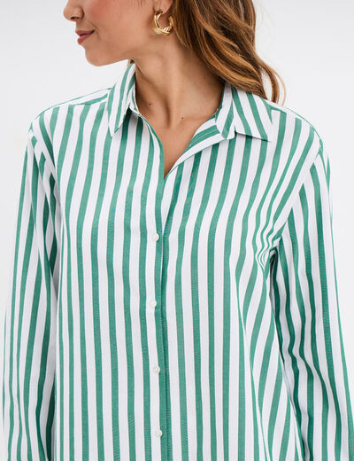 Chemise manches longues vert femme