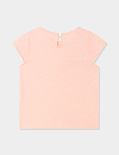 Ensemble 2 pièces t-shirt et short coton rose fluo bébé fille