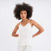 Haut de pyjama débardeur gaze de coton blanc femme