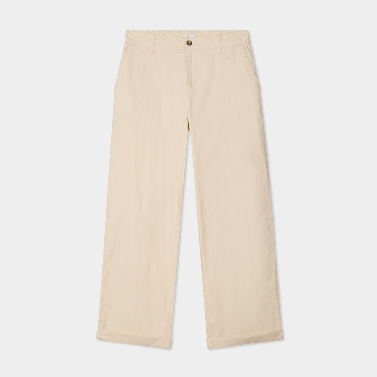 Pantalon chino relax coton beige homme