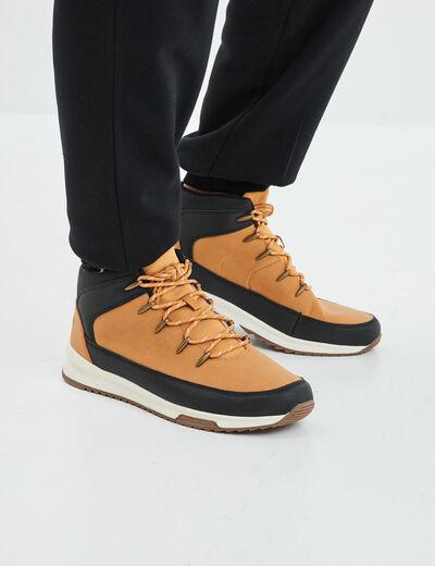 Bottines montantes &agrave; lacets jaune homme