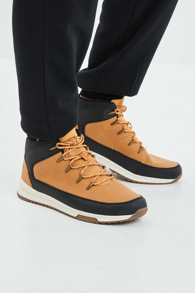 Bottines montantes &agrave; lacets jaune homme