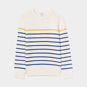 pull col rond coton manches longues ecru garcon Pull col rond coton manches longues ecru garçon