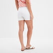Short en jean slim coton stretch blanc femme