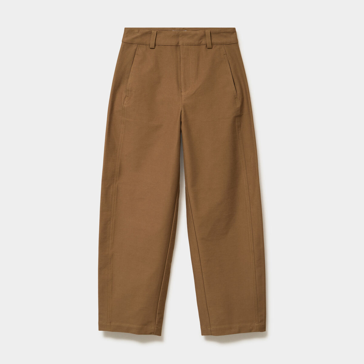 Pantalon ballon taille haute beige femme