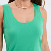 Débardeur bretelles larges coton vert menthe femme