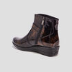 Bottines compensées en cuir couleur bronze femme