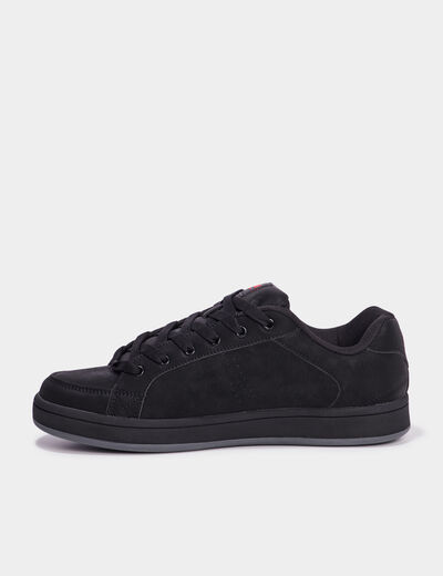 Tennis à lacets bout rond noir homme