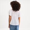 Blouse fluide l&eacute;g&egrave;re avec volants coton blanc femme