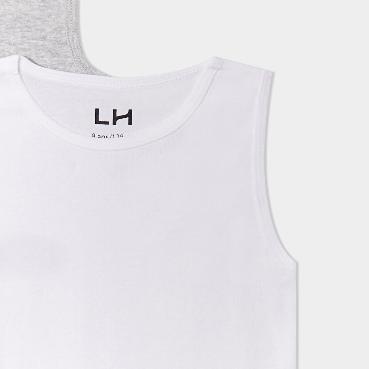 Lot de 3 débardeurs col rond coton blanc garçon