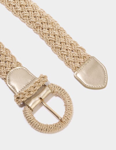 Ceinture tress&eacute;e couleur or femme