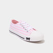 Tennis basses en toile bout renforc&eacute; rose fille