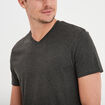 T-shirt droit col V gris foncé homme