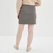 Jupe courte droite avec fente beige femme
