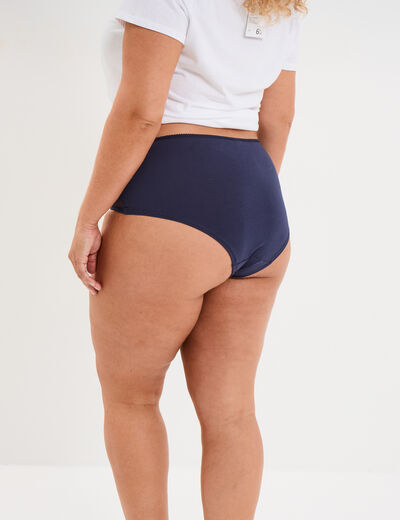 Shorty en coton bleu marine femme grande taille