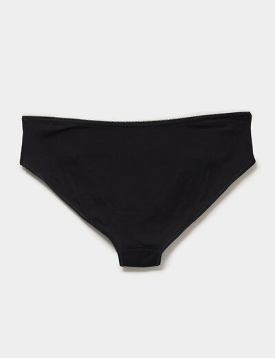 Lot 5 culottes taille &eacute;lastiqu&eacute;e coton noir femme grande taille