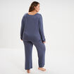 Ensemble pyjama 2 pi&egrave;ces bleu gris femme grande taille