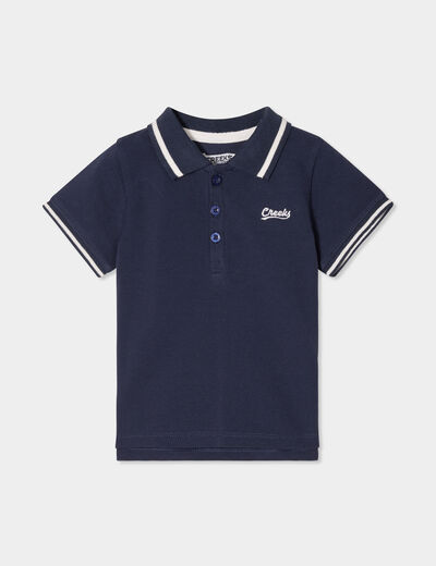 Polo manches courtes coton Creeks bleu marine bébé garçon