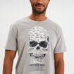 T-shirt col rond manches courtes coton gris homme