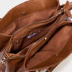 Sac &agrave; main bandouli&egrave;re amovible 3 poches marron cognac femme