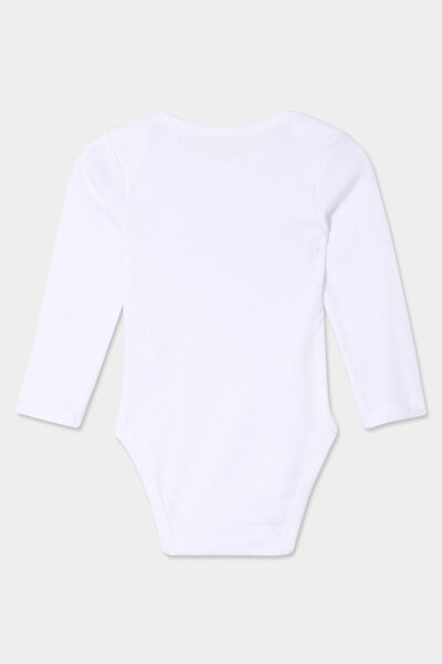 Body US en coton effet velours blanc b&eacute;b&eacute;