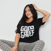 T-shirt manches courtes Snoopy noir femme