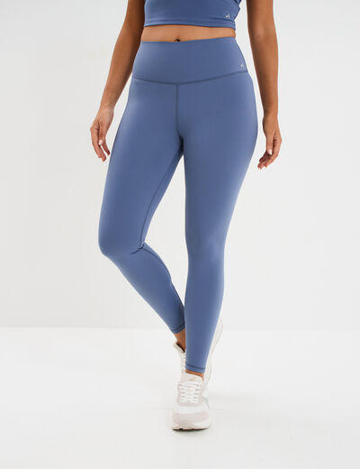 Legging de sport gainant taille haute bleu fonc&eacute; femme