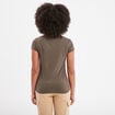 T-shirt manches courtes col rond vert kaki femme