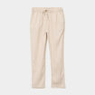 Pantalon droit 7/8&egrave;me lin m&eacute;lang&eacute; beige femme