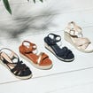 Sandales compensées Liberto blanc femme