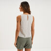 Blouse sans manches lin m&eacute;lang&eacute; blanc femme
