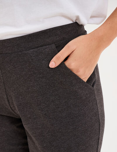 Pantalon de pyjama ajust&eacute; gris fonc&eacute; femme